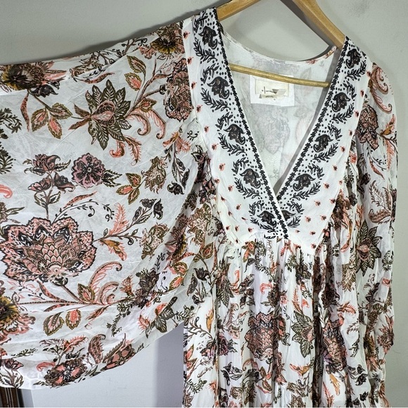 By Anthropologie V-Neck Long-Sleeve Maxi Dress Size Small - Picture 10 of 16